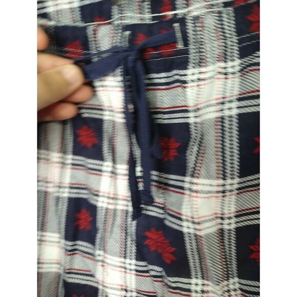 Pajamagram Woman 1X Pants Blue Plaid Red Snowflake Pullon Drawstring Waist... - Picture 7 of 10
